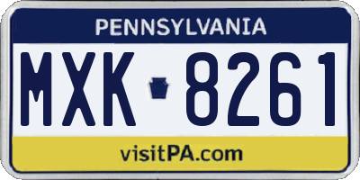 PA license plate MXK8261