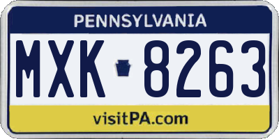 PA license plate MXK8263