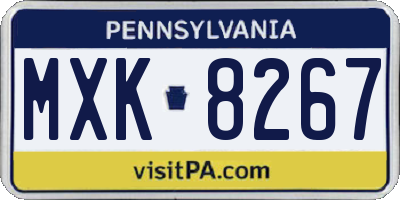PA license plate MXK8267