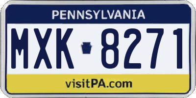 PA license plate MXK8271
