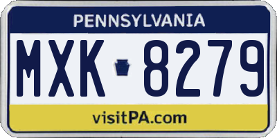 PA license plate MXK8279