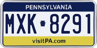 PA license plate MXK8291