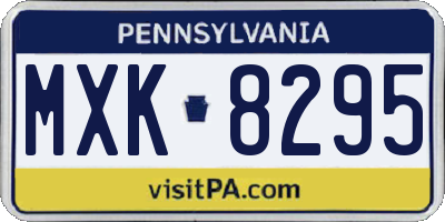 PA license plate MXK8295