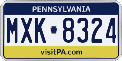 PA license plate MXK8324