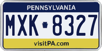 PA license plate MXK8327