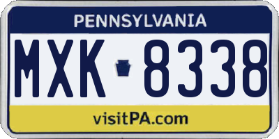 PA license plate MXK8338