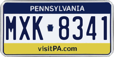 PA license plate MXK8341