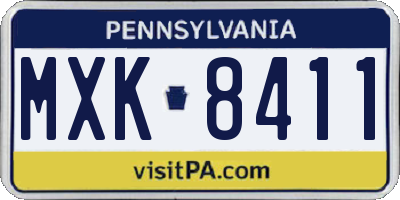 PA license plate MXK8411