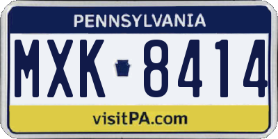 PA license plate MXK8414