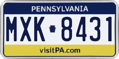 PA license plate MXK8431
