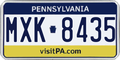 PA license plate MXK8435