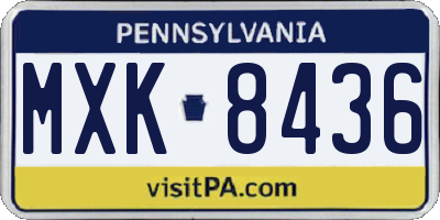 PA license plate MXK8436