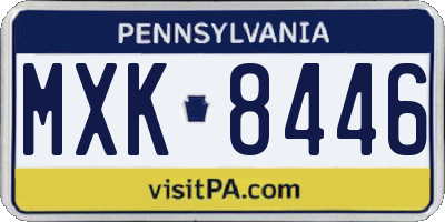 PA license plate MXK8446