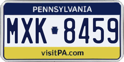 PA license plate MXK8459