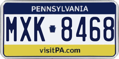 PA license plate MXK8468
