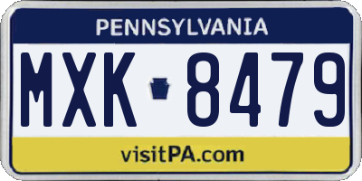 PA license plate MXK8479