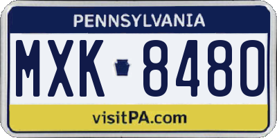 PA license plate MXK8480