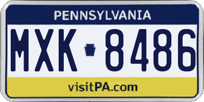 PA license plate MXK8486