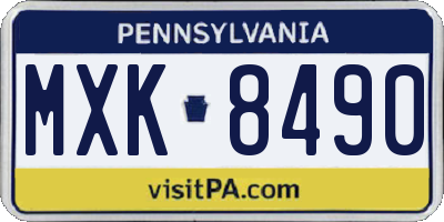PA license plate MXK8490