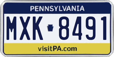PA license plate MXK8491