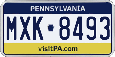 PA license plate MXK8493