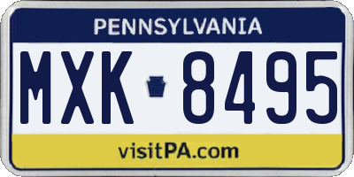 PA license plate MXK8495
