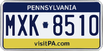 PA license plate MXK8510