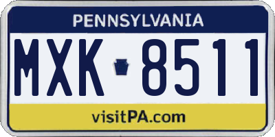 PA license plate MXK8511