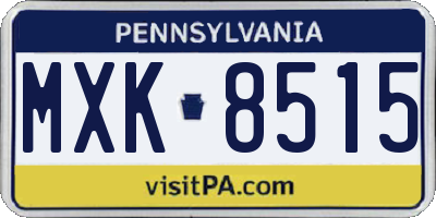 PA license plate MXK8515