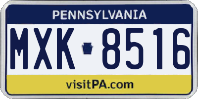 PA license plate MXK8516
