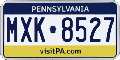 PA license plate MXK8527