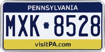 PA license plate MXK8528