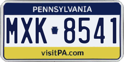 PA license plate MXK8541