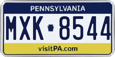 PA license plate MXK8544