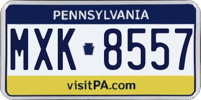PA license plate MXK8557