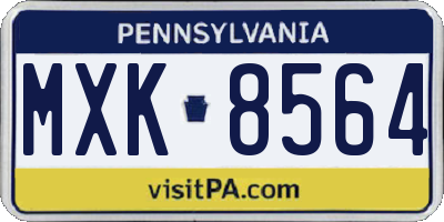 PA license plate MXK8564