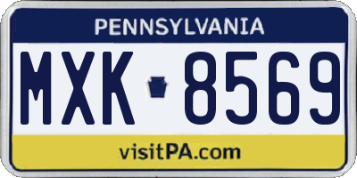 PA license plate MXK8569