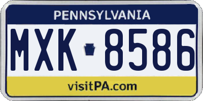 PA license plate MXK8586