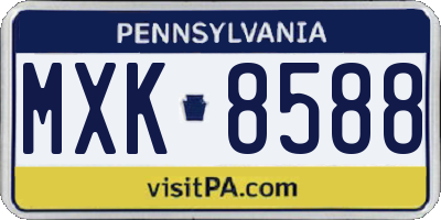 PA license plate MXK8588
