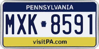 PA license plate MXK8591
