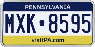 PA license plate MXK8595