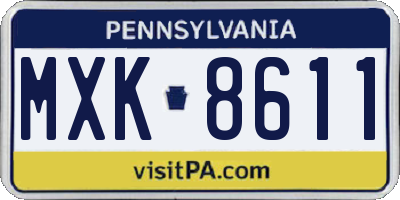 PA license plate MXK8611