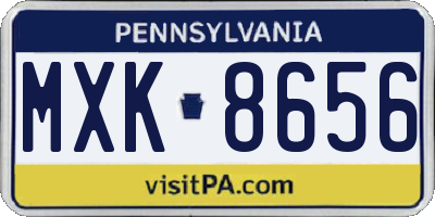 PA license plate MXK8656