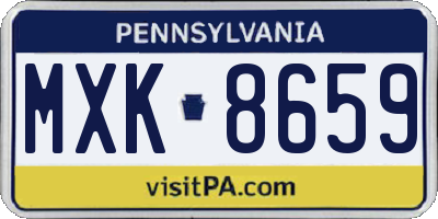 PA license plate MXK8659