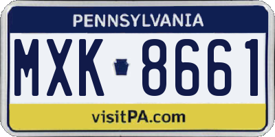 PA license plate MXK8661