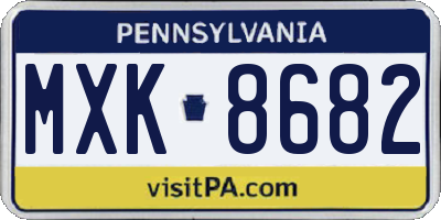 PA license plate MXK8682