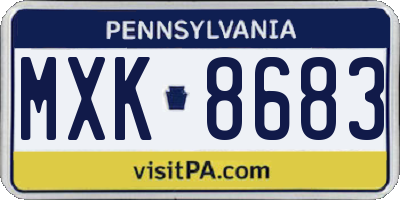 PA license plate MXK8683