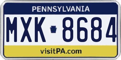 PA license plate MXK8684