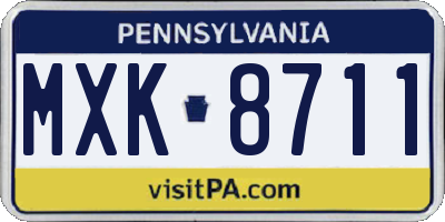 PA license plate MXK8711