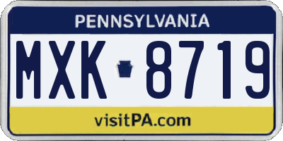 PA license plate MXK8719